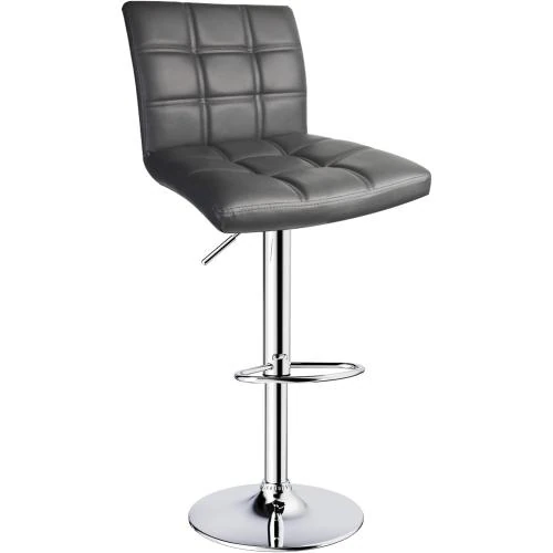 Zoom sur Tabourets de bar pivotants réglables, gris, motif léopard