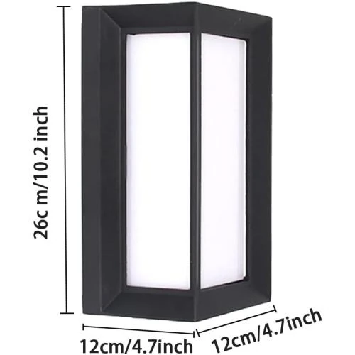 Détail de Applique murale extérieure étanche noire, lumière chaude