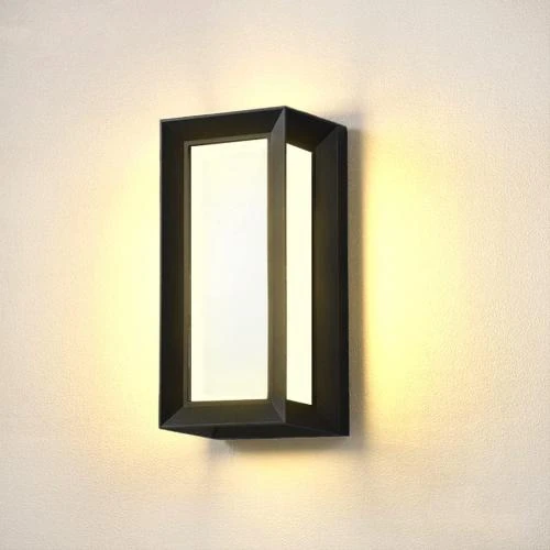 Applique murale extérieure étanche noire, lumière chaude - Vue principale