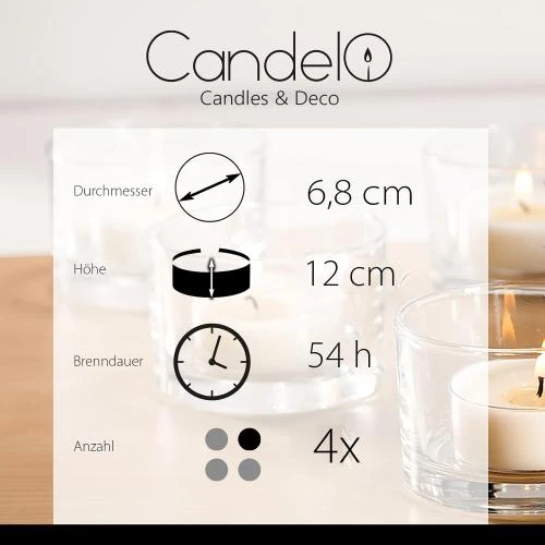 Détail de Bougies piliers rustiques Smart Planet, lot 4 rouges
