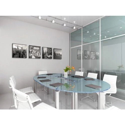 Détail de Visario Tableaux Toile Lin New York, Lot 4 pièces
