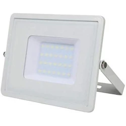 Projecteur Étanche 30W LED IP65, Verre Gris, Corps Blanc en situation