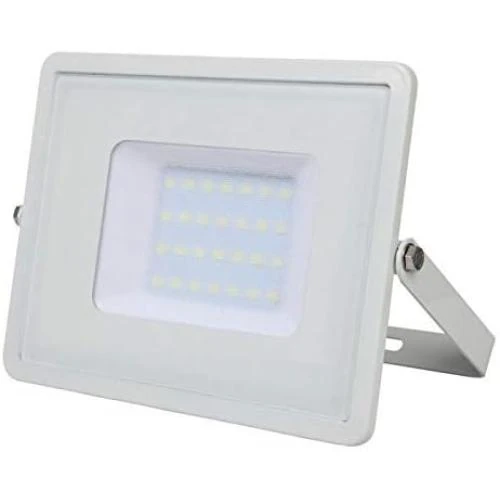 Détail de Projecteur Étanche 30W LED IP65, Verre Gris, Corps Blanc