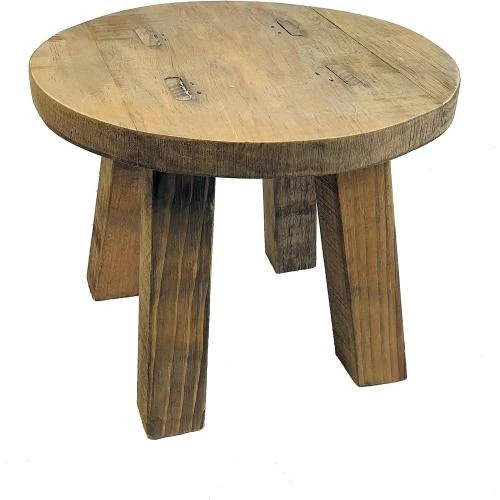 Tabouret plantes bois véritable Spetebo, décoratif massif - Vue principale