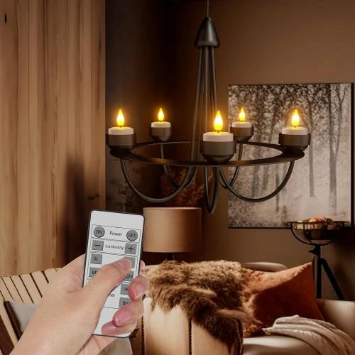 Détail de Bougies LED Rechargeables, Flamme Vacillante, Télécommande, Halloween, Décorations Noël