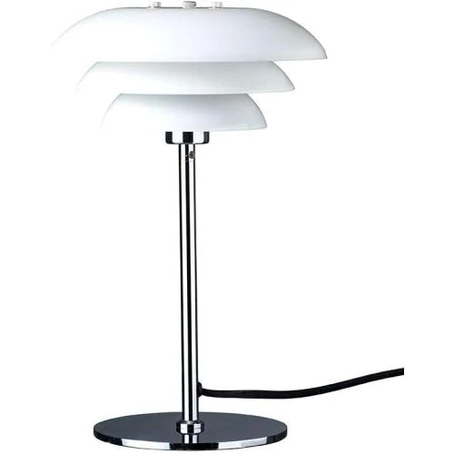 Lampe de Table Opale Chrome, Design Danois Moderne - Vue principale