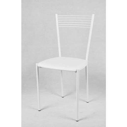 Présentation de Zoom sur Chaises Elegance Tommychairs, Acier Blanc, Cuir Artificiel