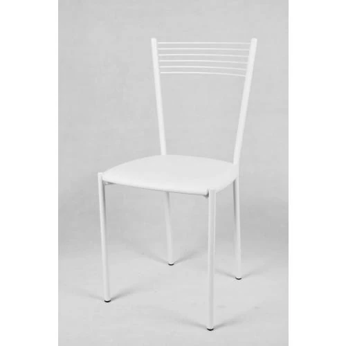 Zoom sur Chaises Elegance Tommychairs, Acier Blanc, Cuir Artificiel