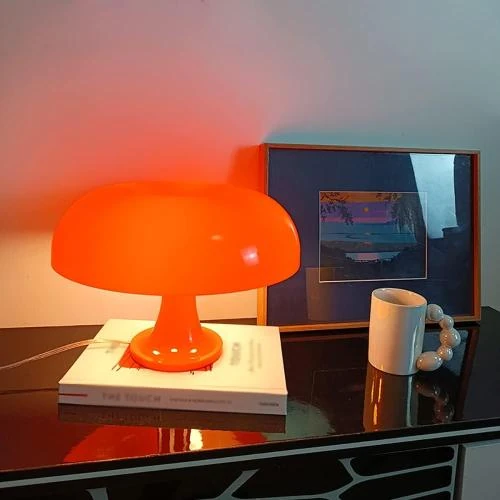 Zoom sur Lampe Champignon Orange JNHCD, LED Durable, Décoration Intérieure