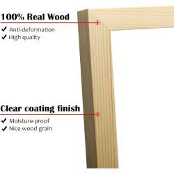 Cadres photo bois naturel, plexiglas, lot de 4 en situation