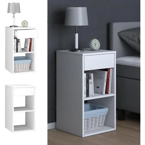 Détail de Table de Chevet Vicco Dany, Blanc, Design Moderne