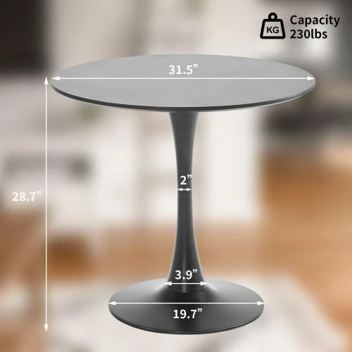 Détail de Table salle à manger ronde blanche TUOMUR, design moderne