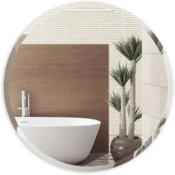 Miroir mural rond biseauté, design moderne, salle de bain