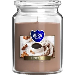 Bougie parfumée Bispol, café, verre, 100 heures de combustion
