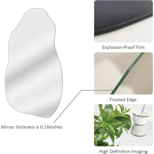 Zoom sur Miroir mural asymétrique décoratif moderne, style crochet