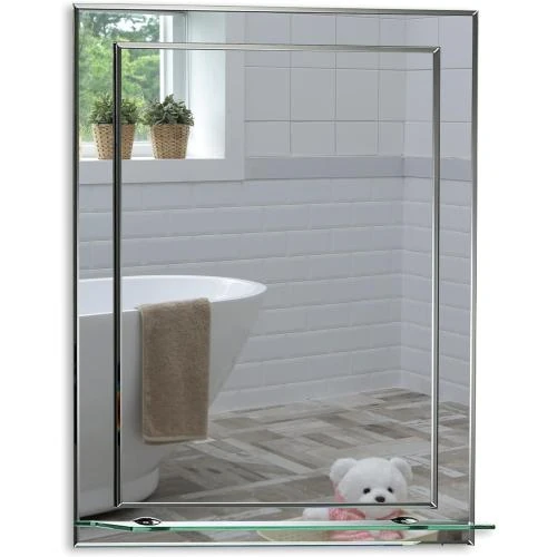 Miroir Salle de Bain Rectangulaire, Moderne, Étagère, Biseau - Vue principale