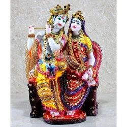 Statue Radha Krishna, Kishan Murti, sculpture décorative