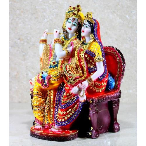 Zoom sur Statue Radha Krishna, Kishan Murti, sculpture décorative