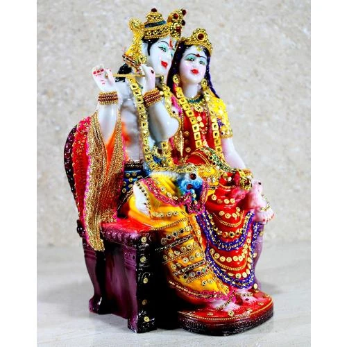 Détail de Statue Radha Krishna, Kishan Murti, sculpture décorative