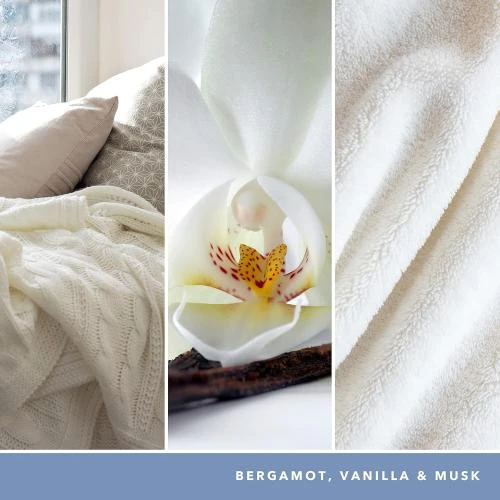 Zoom sur Yankee Candle Signature, bougie parfumée, couverture douce, cire soja
