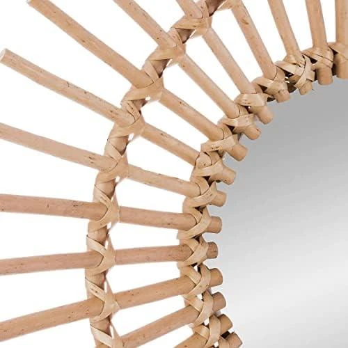 Détail de Miroir Atmosphera Soleil en Rotin 58cm - Décoration Élégante
