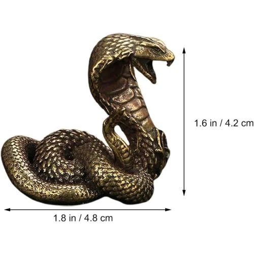 Détail de Statue serpent laiton, sculpture cobra, décoration bureau créative