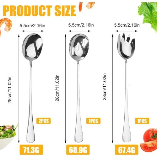 Détail de Couverts Salade INOX, Set 4 Pièces, Argent, Restaurant