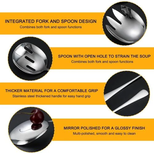 Zoom sur Couverts Salade INOX, Set 4 Pièces, Argent, Restaurant