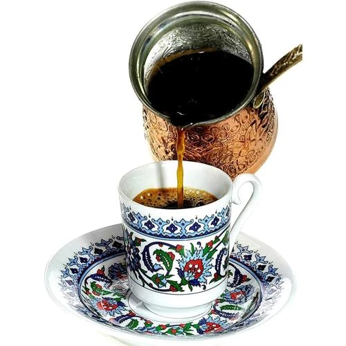 Détail de Tasses à café expresso turc, soucoupes, pot, Parti Dolabı