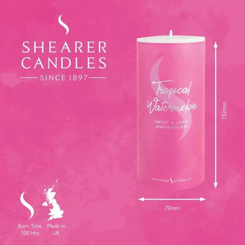 Détail de Bougie parfumée Pasteque Tropicale Rose, Shearer