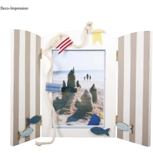 Zoom sur Rayher Cadre photo voyage bois naturel personnalisable