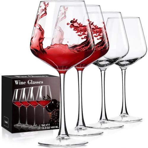 Verres à vin soufflés à la main, lot de 4, cadeaux Noël - Vue principale