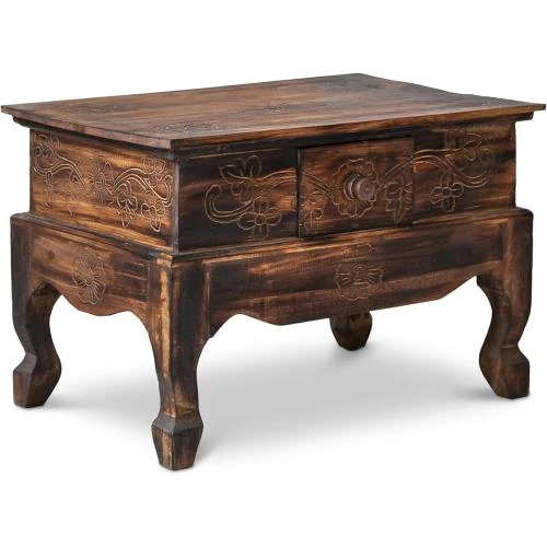 Table d'Opium Bali Livasia, Table d'Appoint Durable, Marron - Vue principale