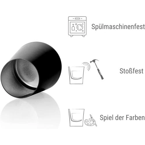Zoom sur Verres Stolzle Lausitz 380ml, lot de 6, Noir Argenté