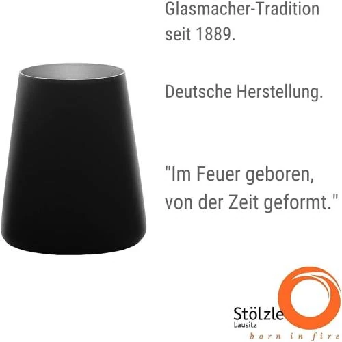Détail de Verres Stolzle Lausitz 380ml, lot de 6, Noir Argenté