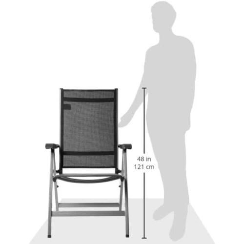 Zoom sur Chaise extérieure réglable 5 positions, lot de 2, gris