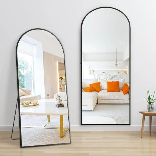 Détail de Miroir pleine longueur Dolonm, design moderne, noir