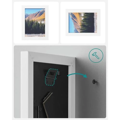Zoom sur Cadres Photo SONGMICS 13x18 cm Lot de 3 Verre Blanc