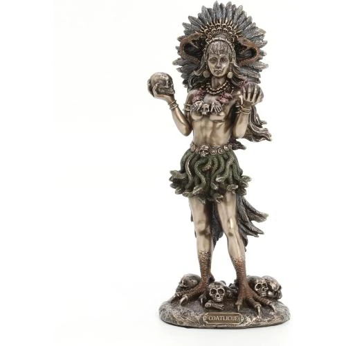 Statue résine Coatlicue, motif azteque, Veronese Design - Vue principale