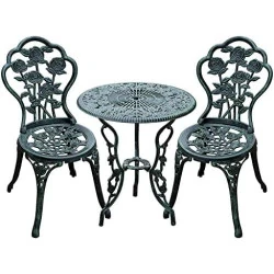 Salon de Jardin Outsunny 2 Places: Style Rétro en Fonte d'Aluminium