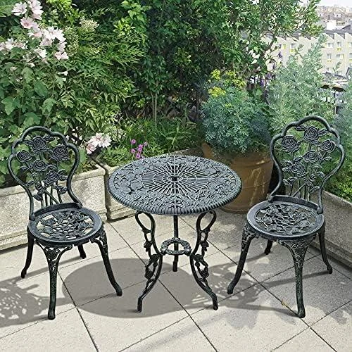 Détail de Salon de Jardin Outsunny 2 Places: Style Rétro en Fonte d'Aluminium