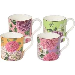 Tasses à thé porcelaine anglaise, bords dorés, lot 4