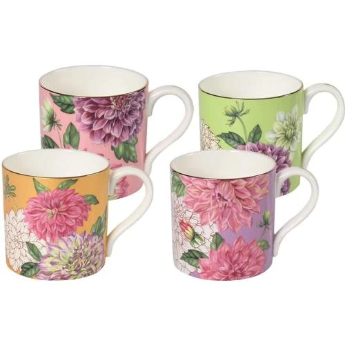 Tasses à thé porcelaine anglaise, bords dorés, lot 4 - Vue principale