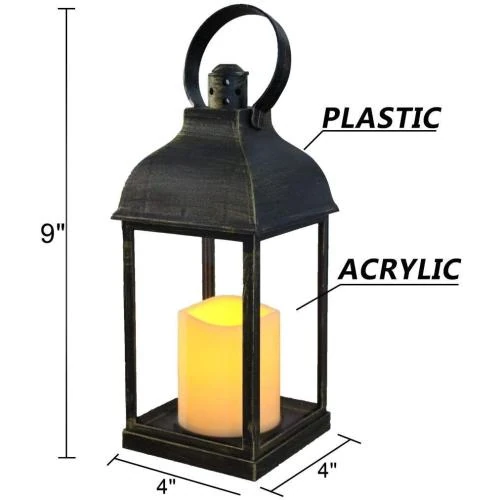 Détail de Lanternes décoratives Wralwayslx, bougies sans flamme, bronze