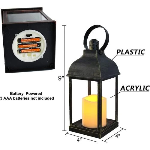 Zoom sur Lanternes décoratives Wralwayslx, bougies sans flamme, bronze