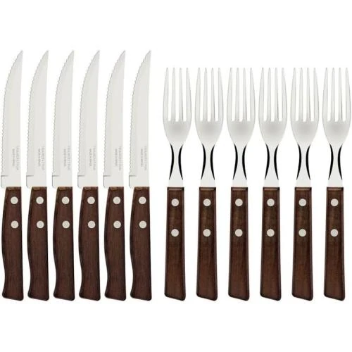 Tramontina Steakbesteck Set 12 pièces, Bois naturel - Vue principale