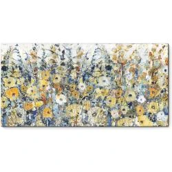 Peinture murale contemporaine fleurs, décoration abstraite