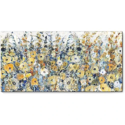 Peinture murale contemporaine fleurs, décoration abstraite - Vue principale