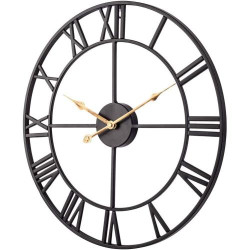 Horloge Murale Silencieuse Taodyans, Vintage Noir Or en situation