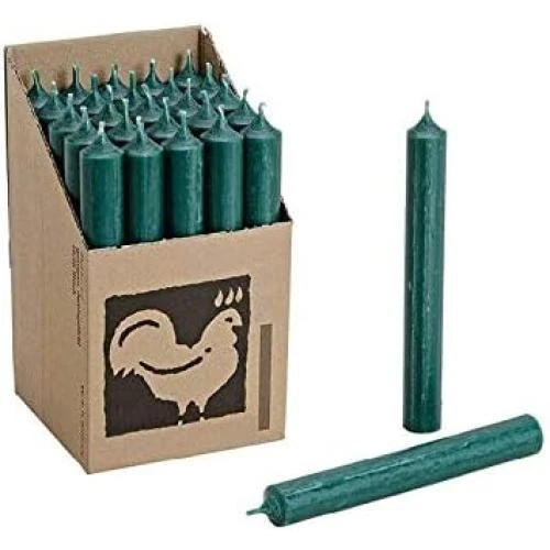 Bougies vert foncé, lot de 10, décoration festive - Vue principale